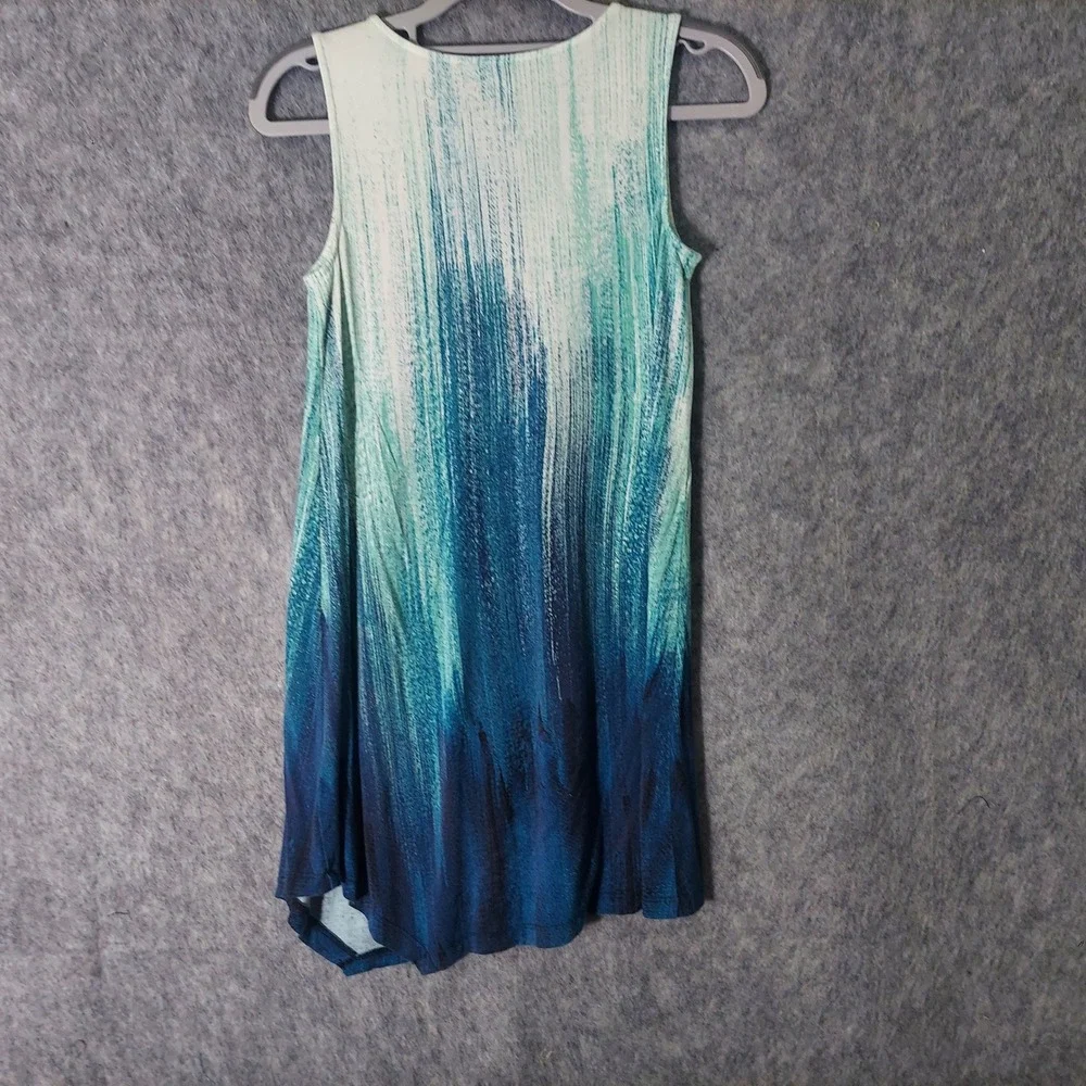 Soma Live Lounge Wear Sleep Dress XS Sleeveless Comfy‎ Asymmetric Hem Ombre Blue